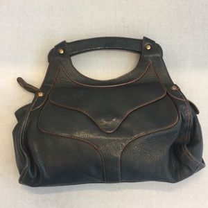 Sigerson Morrison Black Grained Leather Handbag